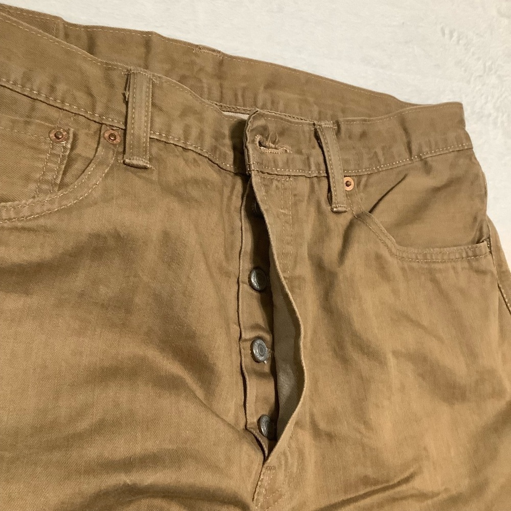 Levi’s 501 Original Fit Men’s Jeans Tan Size 34 x 30 - Picture 5 of 9